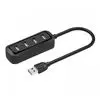 USB-разветвитель (хаб) USB HUB USB2.0 -> USB 2.0, 4 порта, Vention, кабель 1м, черный (VAS-J43-B100)