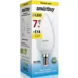 Электролампа LED E14 C37 свеча 7Вт 230В 3000К (Smartbuy) (SBL-C37-07-30K-E14)