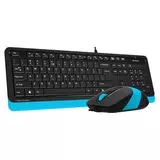 Клавиатура+мышь A4 Fstyler F1010 USB Multimedia, черный/синий (F1010 BLUE)