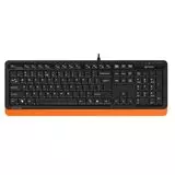 Клавиатура A4 Tech Fstyler FK10 USB Multimedia, черный/оранжевый (FK10 ORANGE)