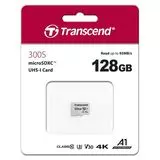 Карта памяти MicroSDXC 128Gb Class 10 UHS-I U3 V30 A1 без адаптера (Transcend 300S) (TS128GUSD300S)