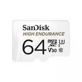 Карта памяти MicroSDXC 64Gb Class 10 UHS-I U3 V30 + адаптер (SanDisk High Endurance) (SDSQQNR-064G-GN6IA)