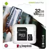 Карта памяти MicroSDHC 32GB Class 10 UHS-I без адаптера (Kingston, Canvas Select Plus) (SDCS2/32GBSP)
