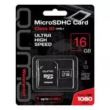 Карта памяти MicroSDHC 16Gb Class 10 UHS-I + адаптер (Qumo) (QM16GMICSDHC10U1)