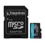 Карта памяти MicroSDXC 256Gb Class 10 UHS-I U3 V30 + адаптер (Kingston Canvas Go Plus) (SDCG3/256GB)