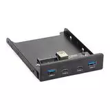 Панель лицевая U3H-619 в 3.5" отсек корпуса, 2*USB3.0 + 2*Type-C (ExeGate) (EX280448RUS)