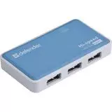 USB-разветвитель (хаб) USB2.0 -> USB2.0, 4 порта, + блок питания, Defender Quadro POWER, го (83503)