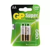 Батарейка (размер АА, LR6) GP LR6/2BL Super - упаковка 2шт, цена за 2шт (GP 15A-CR2)