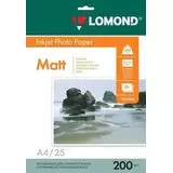 Фотобумага A4 200г/м2, 25 листов, двусторонняя матовая (Lomond) (0102052)