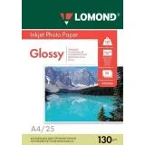 Фотобумага A4 130г/м2, 25 листов, глянцевая (Lomond) (0102041)