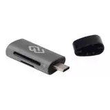 Картридер внешний USB Type-C, Digma  CR-С2524-G, серый