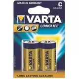 Батарейка C (LR14) VARTA LONGLIFE - 2шт в упаковке, цена за 2шт. (4114)