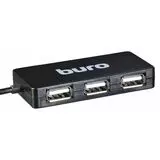USB-разветвитель (хаб) USB2.0 -> USB2.0, 4 порта, Buro, черный (BU-HUB4-U2.0-SLIM)