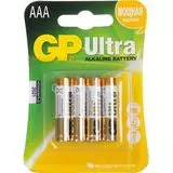 Батарейка (размер AAA, LR03) GP LR03 Ultra - упаковка 4шт, цена за 4шт (GP 24AU-CR4)