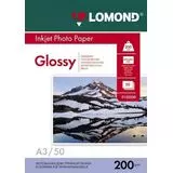 Фотобумага A3 200г/м2, 50 листов, односторонняя глянцевая (Lomond) (102024)