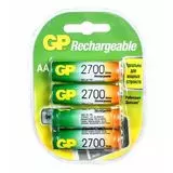 Аккумулятор (размер АА, HR6) GP 2700mAh - упаковка 4 шт, цена за 4 шт (GP 270AAHC-2CR4)