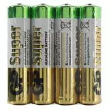 Батарейка (размер AAA, LR03) GP LR03/4SH Super - 4шт, цена за 4шт, эконом.упаковка (GP 24ARS-2SB4)