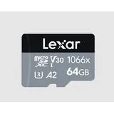 Карта памяти MicroSDXC 64Gb Class 10 UHS-I U3 + адаптер (LEXAR Professional 1066x) (LMS1066064G-BNANG)