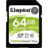 Карта памяти SDXC 64Gb Class 10 UHS-I (Kingston, Canvas Select) (SDS2/64GB)