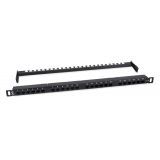 Патч-панель Cabeus, 19", 0,5HU, портов: 24 х RJ45, кат. 5е (PLHD-24-Cat.5e-Dual-180-0,5U)