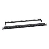 Патч-панель Cabeus, 19", 0,5HU, портов: 24 х RJ45, кат. 5е (PLHD-24-Cat.5e-Dual-180-0,5U)