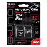 Карта памяти MicroSDHC 32Gb Class 10 UHS-I U3 + адаптер (QUMO) (QM32GMICSDHC10U3)