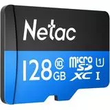 Карта памяти MicroSDXC 128GB Class 10 UHS-I U1 + адаптер (Netac P500 Standart) (NT02P500STN-128G-R)