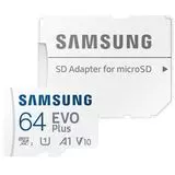 Карта памяти MicroSDXC 64Gb class 10 UHS-I U1 V10 A1 + адаптер (Samsung EVO Plus) (MB-MC64KA/EU)