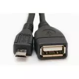 Кабель OTG USB 2.0 (F) -> microUSB, 0.8m (Atcom) черный (АТ6028)