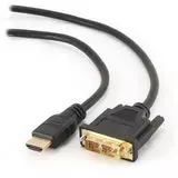 Кабель HDMI (M) - DVI (M), 1.8m, позол.разъемы, экран, Gembird, черный (CC-HDMI-DVI-6)