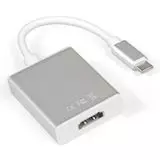 Видео переходник USB Type-C (M) -> HDMI (F), 0.15m, Exegate, серебристый/белый (EX284937RUS)