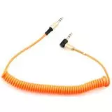 Кабель Audio AUX Jack 3.5мм (m) -> 3.5мм (m) 1.8м (Cablexpert) угловой, витой, оранжевый (CCAB-02-35MMLC-1.8MO)