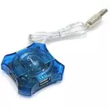 USB-разветвитель (хаб) USB2.0 -> USB2.0, 4 порта, GEMBIRD UHB-C224, синий