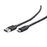 Кабель USB3.0 AM -> USB3.1 Type-C, 1 m (Cablexpert) черный (CCP-USB3-AMCM-1M)