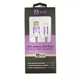 USB-кабель для iPhone 5/6 Lightning 1м. (ACD-Link) 2-х сторонние конекторы, фиолетовый (ACD-U913-P6P)