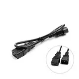 Кабель POWER 0.5 м (С19 - C14, сечение 0,75 мм.кв.) Lanmaster (LAN-PP19/14-0.5-BK)