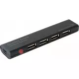 USB-разветвитель (хаб) USB2.0 -> USB2.0, 4 порта, Defender Quadro Promt, черный (83200)