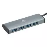 USB-разветвитель (хаб) USB Type-C -> USB3.0, 4 порта, Digma, серый (HUB-4U3.0-UC-G)