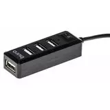 USB-разветвитель (хаб) USB2.0 -> USB2.0, 4 порта, выключатель, Buro, черный (BU-HUB4-0.5L-U2.0)