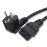 Кабель POWER UPS 0,5 м (для ИБП С19 -> С20, сечение 1,5мм, медь) Hyperline (PWC-IEC19-IEC20-0.5-BK)