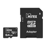Карта памяти MicroSDXC 64Gb Class 10 UHS-I U1 + адаптер (Mirex) (13613-AD10SD64)