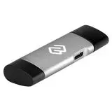Картридер внешний USB2.0/Type-C, Digma CR-СU2520-G, серый