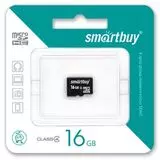 Карта памяти MicroSDHC 16GB Class 10 без адаптера (SmartBuy) (SB16GBSDCL10-00)