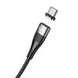 Кабель USB 2.0 Type-C (M), PD, 1m (HOCO) U99 Vortex, магнитный, черный (6931474746023)