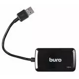 USB-разветвитель (хаб) USB3.0 -> USB3.0, 4 порта, Buro, черный (BU-HUB4-U3.0-S)