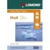 Фотобумага A4 205г/м2, 50 листов, матовая (Lomond) (102085)