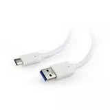 Кабель USB3.0 AM -> USB3.1 Type-C, 1 m (Cablexpert) белый (CCP-USB3-AMCM-1M-W)