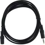 Кабель Audio удлинитель 3.5мм (m) -> 3.5мм (f) 1.8м (VCOM) черный (VAV7179-1.8M)