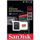 Карта памяти MicroSDXC 64GB Class 10 UHS-I U3 V30 A2 без адаптера (SanDisk, Extreme) (SDSQXAH-064G-GN6MN)
