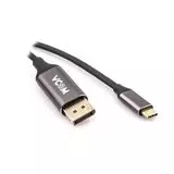 Переходник USB Type-C (M) -> DisplayPort (M), 1.8м, VCOM, черный (CU422MC-1.8M)